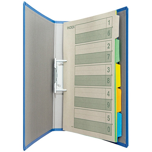 TANOSEE 片開きパイプ式ファイル(インデックス付) A4タテ 1000枚収容 100mmとじ 背幅116mm 青 1セット(10冊)/セット(ご注文単位1セット)【直送品】