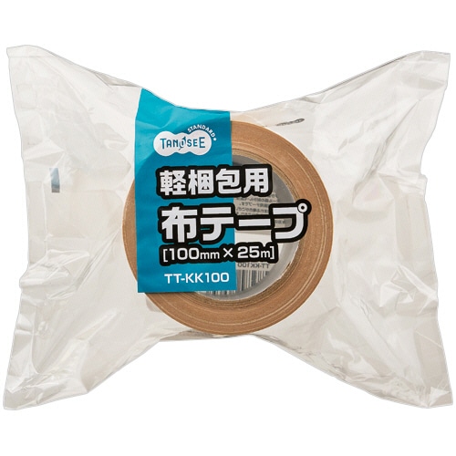 TANOSEE 軽梱包用布テープ 100mm×25m 1セット(18巻)/セット（ご注文単位1セット）【直送品】