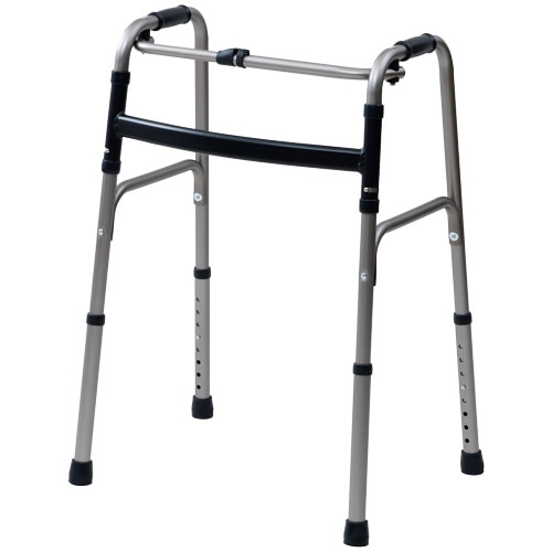 YAMAZEN 折りたたみ歩行器 ガンメタル KFW-16-GM 1台（ご注文単位1台）【直送品】