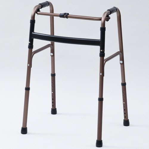 YAMAZEN 折りたたみ歩行器 ブロンズ KFW-16-BZ 1台（ご注文単位1台）【直送品】