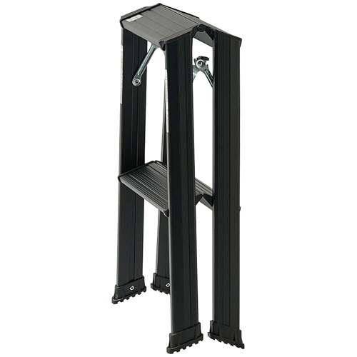 天馬 アルミ踏み台 2段 ブラック 1台（ご注文単位1台）【直送品】