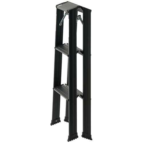 天馬 アルミ踏み台 3段 レッド 1台（ご注文単位1台）【直送品】