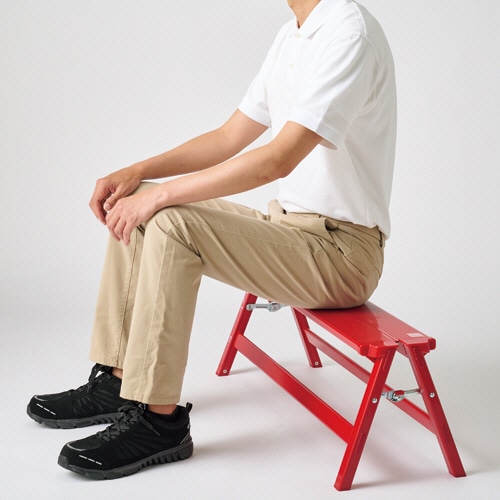 天馬 アルミワイド踏み台 1段 レッド 1台(ご注文単位1台)【直送品】