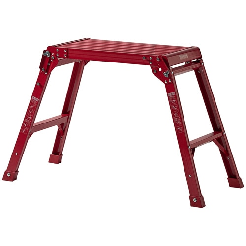 天馬 アルミ作業台 2段 レッド 1台（ご注文単位1台）【直送品】