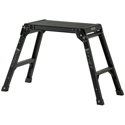 天馬 アルミ作業台 2段 ブラック 1台（ご注文単位1台）【直送品】