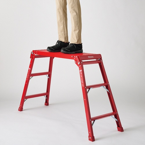 天馬 アルミ作業台 3段 レッド 1台（ご注文単位1台）【直送品】