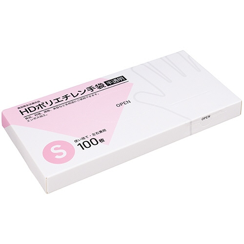 クラフトマン HDポリエチレン手袋 S 半透明 HDPGHK-01 100枚/パック（ご注文単位1パック）【直送品】