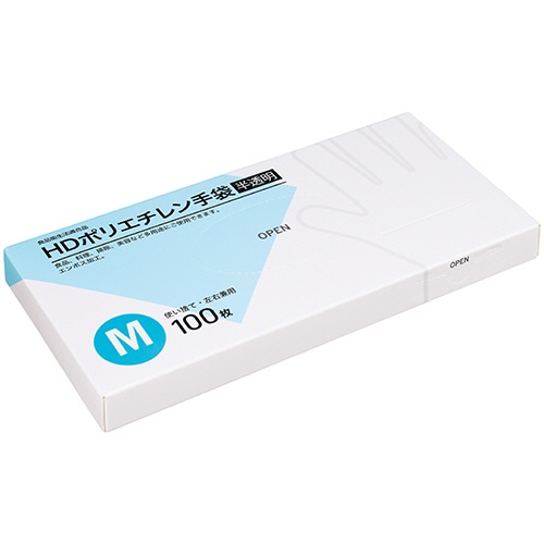 クラフトマン HDポリエチレン手袋 M 半透明 HDPGHK-02 100枚/パック（ご注文単位1パック）【直送品】