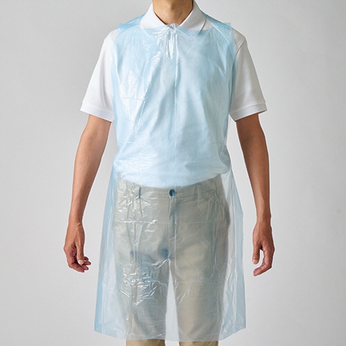 ファーストレイト PEエプロン優 袖なし ブルー FR-6675 50枚/パック(ご注文単位1パック)【直送品】