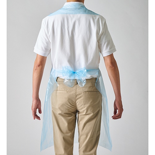 ファーストレイト PEエプロン優 袖なし ブルー FR-6675 50枚/パック(ご注文単位1パック)【直送品】