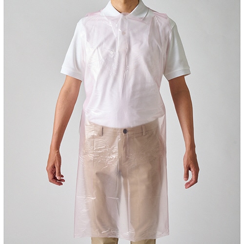 ファーストレイト PEエプロン優 袖なし ピンク FR-6676 50枚/パック（ご注文単位1パック）【直送品】