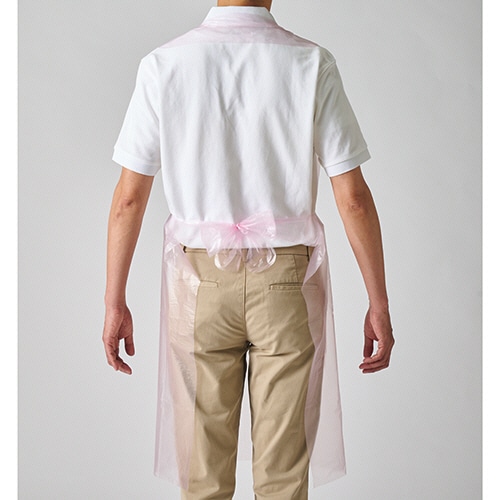 ファーストレイト PEエプロン優 袖なし ピンク FR-6676 50枚/パック（ご注文単位1パック）【直送品】