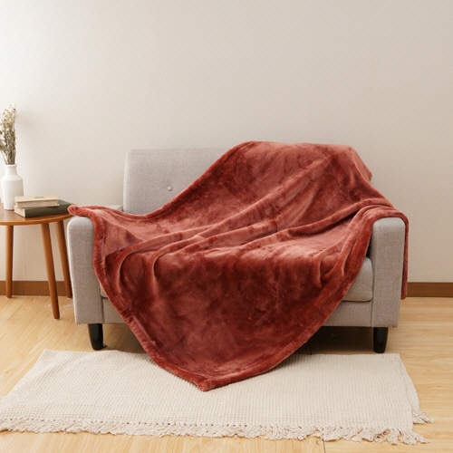 大津コーポレーション 吸湿発熱ニューマイヤー毛布 ハーフサイズ エンジ 3220058F-1 1枚(ご注文単位1枚)【直送品】