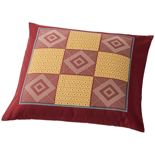 大津コーポレーション 座布団カバー 香織市松 銘仙判 エンジ 822S-1 1組(5枚)/セット（ご注文単位1セット）【直送品】