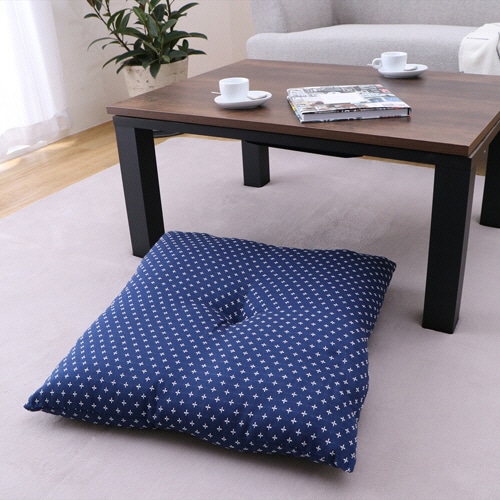 イケヒコ・コーポレーション 座布団 詩織 ネイビー 1組(2枚)/パック（ご注文単位1パック）【直送品】