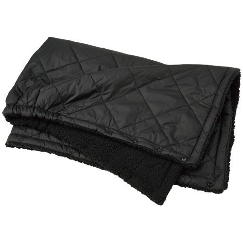 iiもの本舗 hokotto 極厚裏ボア 4WAYブランケット ブラック×ブラック 1枚（ご注文単位1枚）【直送品】