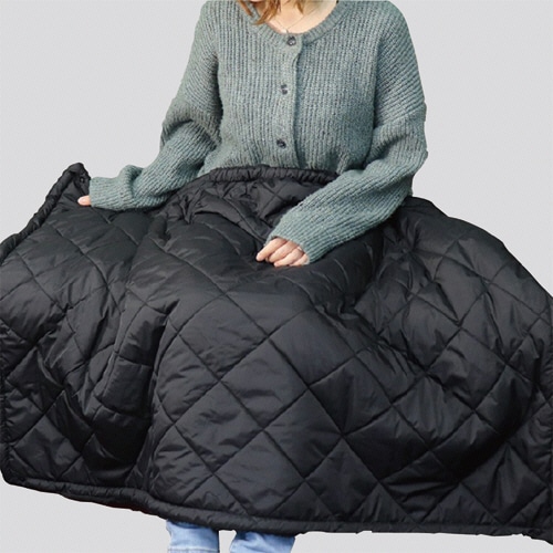 iiもの本舗 hokotto 極厚裏ボア 4WAYブランケット ブラック×ブラック 1枚(ご注文単位1枚)【直送品】