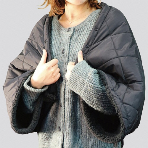 iiもの本舗 hokotto 極厚裏ボア 4WAYブランケット ブラック×ブラック 1枚(ご注文単位1枚)【直送品】