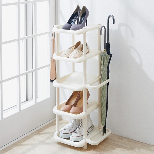 ライクイット シューズストレージ 5段 アイボリー 1台(ご注文単位1台)【直送品】