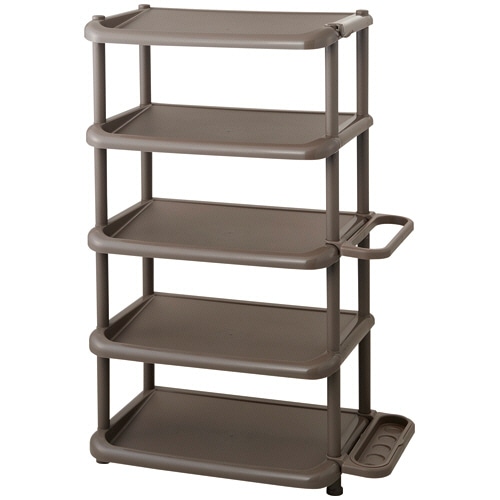 ライクイット シューズストレージ ワイド5段 ブラウン 1台（ご注文単位1台）【直送品】