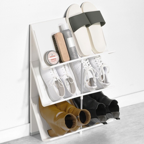 ライクイット シューズラック 3段 ホワイト 1台(ご注文単位1台)【直送品】