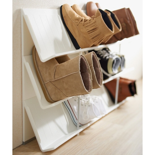 ライクイット シューズラック 3段 ホワイト 1台(ご注文単位1台)【直送品】