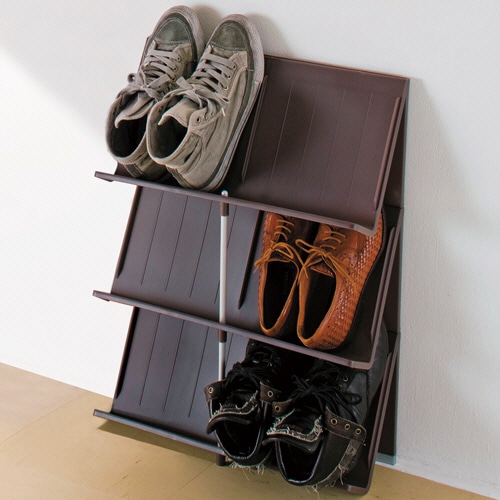 ライクイット シューズラック 3段 ブラウン 1台(ご注文単位1台)【直送品】
