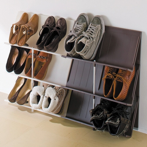 ライクイット シューズラック 3段 ブラウン 1台(ご注文単位1台)【直送品】