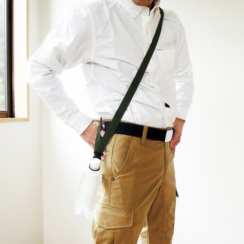 中林製作所 ショルダーベルト付ペットボトルホルダー カーキ NPT-13 1個（ご注文単位1個）【直送品】