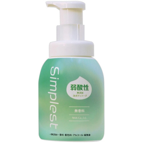 マックス Simplest 弱酸性無添加泡ボディソープ 本体 400mL 1本（ご注文単位1本）【直送品】