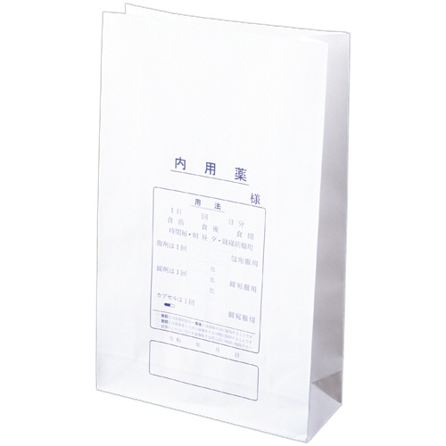 シンリョウ 手書き薬袋 内用薬袋 角底M 500枚/パック（ご注文単位1パック）【直送品】