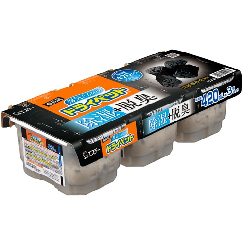 エステー 備長炭ドライペット 420mL 3個/パック（ご注文単位1パック）【直送品】