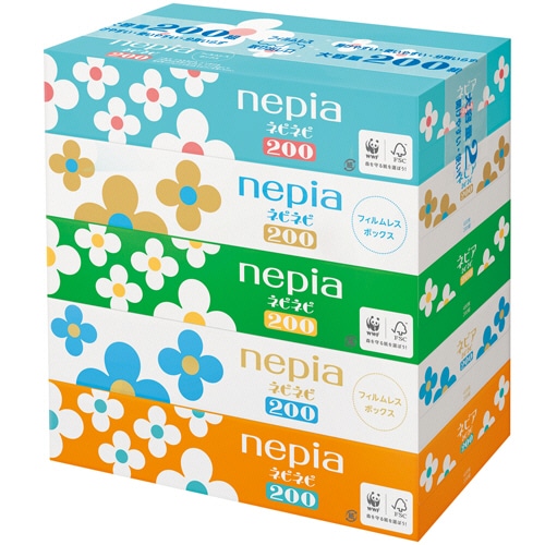 王子ネピア ネピア ネピネピティシュ 200組/箱 5箱/パック（ご注文単位1パック）【直送品】