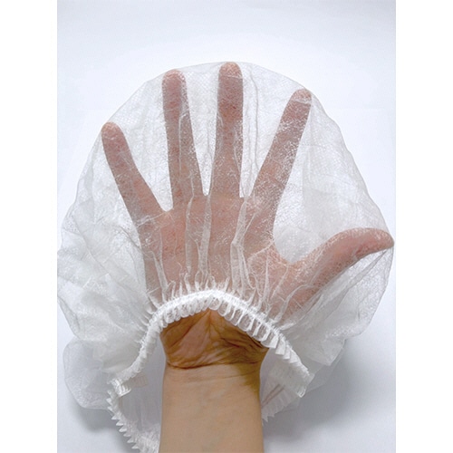 不織布ヘアキャップ ホワイト 100枚/パック(ご注文単位1パック)【直送品】