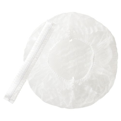 不織布ヘアキャップ ホワイト 100枚/パック(ご注文単位1パック)【直送品】