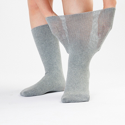 徳武産業 あゆみが作った靴下のびのびII フリーサイズ グレー 4305-GR 1足(ご注文単位1足)【直送品】