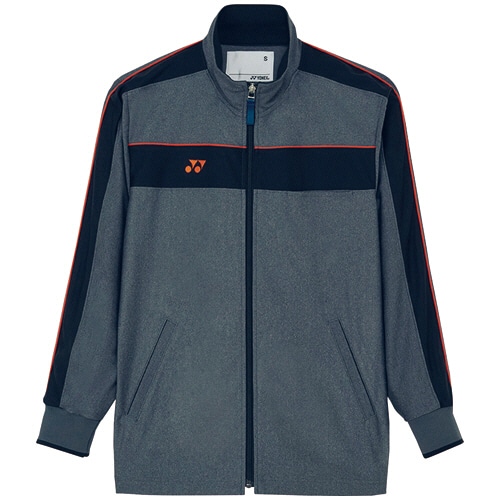 トンボ ヨネックス×キラク 防風ジャケット(男女兼用) ピステックス グレーモク×オレンジ Mサイズ CY104-59-M 1着（ご注文単位1着）【直送品】