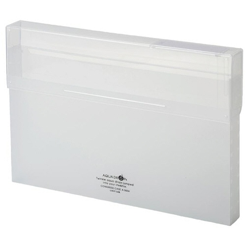 リヒトラブ AQUA DROPs コングレスケース A4ヨコ 300枚収容 乳白 A-5024-1 1個/冊（ご注文単位1冊）【直送品】