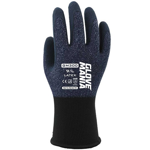 川西工業 グローブマニア ラテックス L ネイビー GM300N-3P-L 1パック(3双)/パック（ご注文単位1パック）【直送品】
