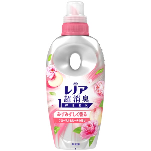 P&G レノア 超消臭1week みずみずしく香るフローラル&ピーチの香り 本体 490mL 1本（ご注文単位1本）【直送品】