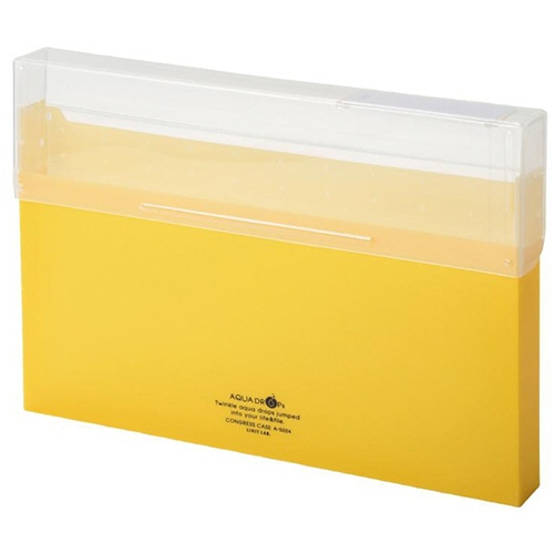 リヒトラブ AQUA DROPs コングレスケース A4ヨコ 300枚収容 黄 A-5024-5 /冊（ご注文単位1冊）【直送品】