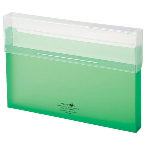 リヒトラブ AQUA DROPs コングレスケース A4ヨコ 300枚収容 黄緑 A-5024-6 /冊（ご注文単位1冊）【直送品】