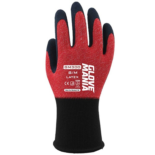 川西工業 グローブマニア ラテックス M レッド GM300R-3P-M 1パック(3双)/パック（ご注文単位1パック）【直送品】