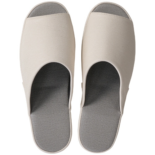 ハピラ 生地調ビニールコンフォートスリッパ ラスター ホワイト×グレー TFB008-WHGY 1足（ご注文単位1足）【直送品】