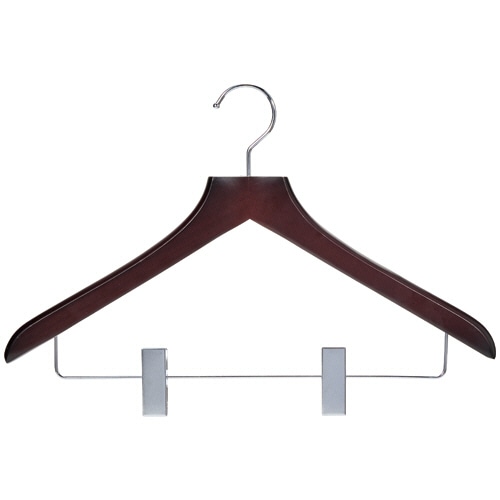 ニーズ 木製ハンガー 木と生活 クリップ ダークブラウン 43cm H-5431B 1本（ご注文単位1本）【直送品】