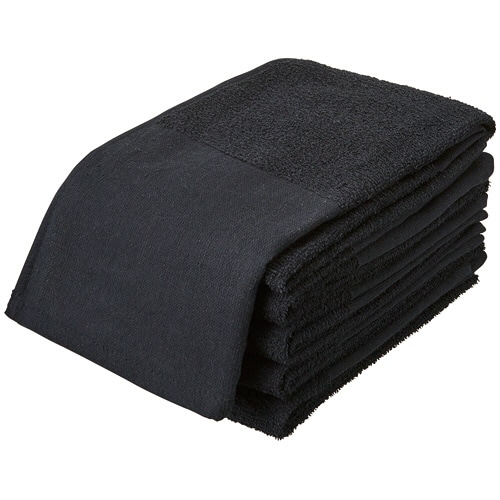 中村 ロングタオル ブラック 1パック(5枚)/パック(ご注文単位1パック)【直送品】