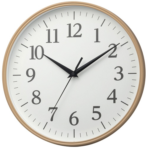 リズム 見やすいクオーツ掛け時計 茶色(白) 8MGA42ND06 1台(ご注文単位1台)【直送品】