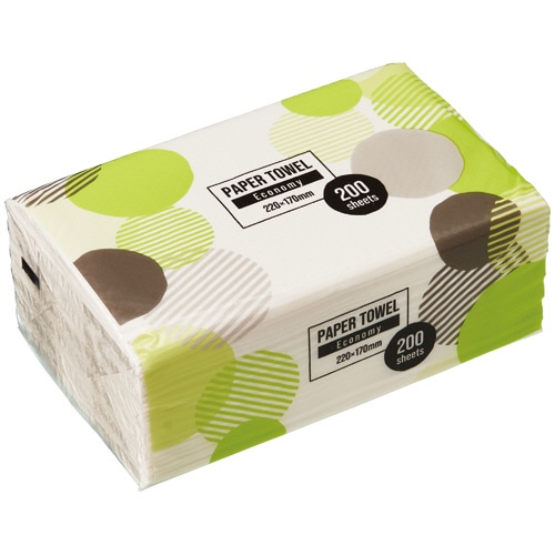 クラフトマン パルプペーパータオル エコノミーサイズ 200枚 PT-E 1パック（ご注文単位1パック）【直送品】