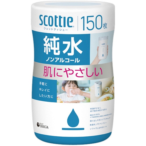 日本製紙クレシア スコッティ ウェットティシュー 純水99% 本体 1個(150枚)/本（ご注文単位1本）【直送品】