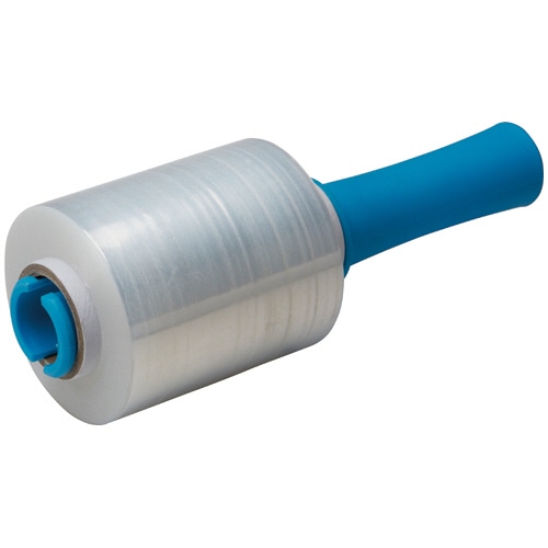 クラフトマン ミニストレッチフィルム ハンディ付 青 0.020mm×100mm×200m CF-MSF-20H 1巻/本（ご注文単位1本）【直送品】